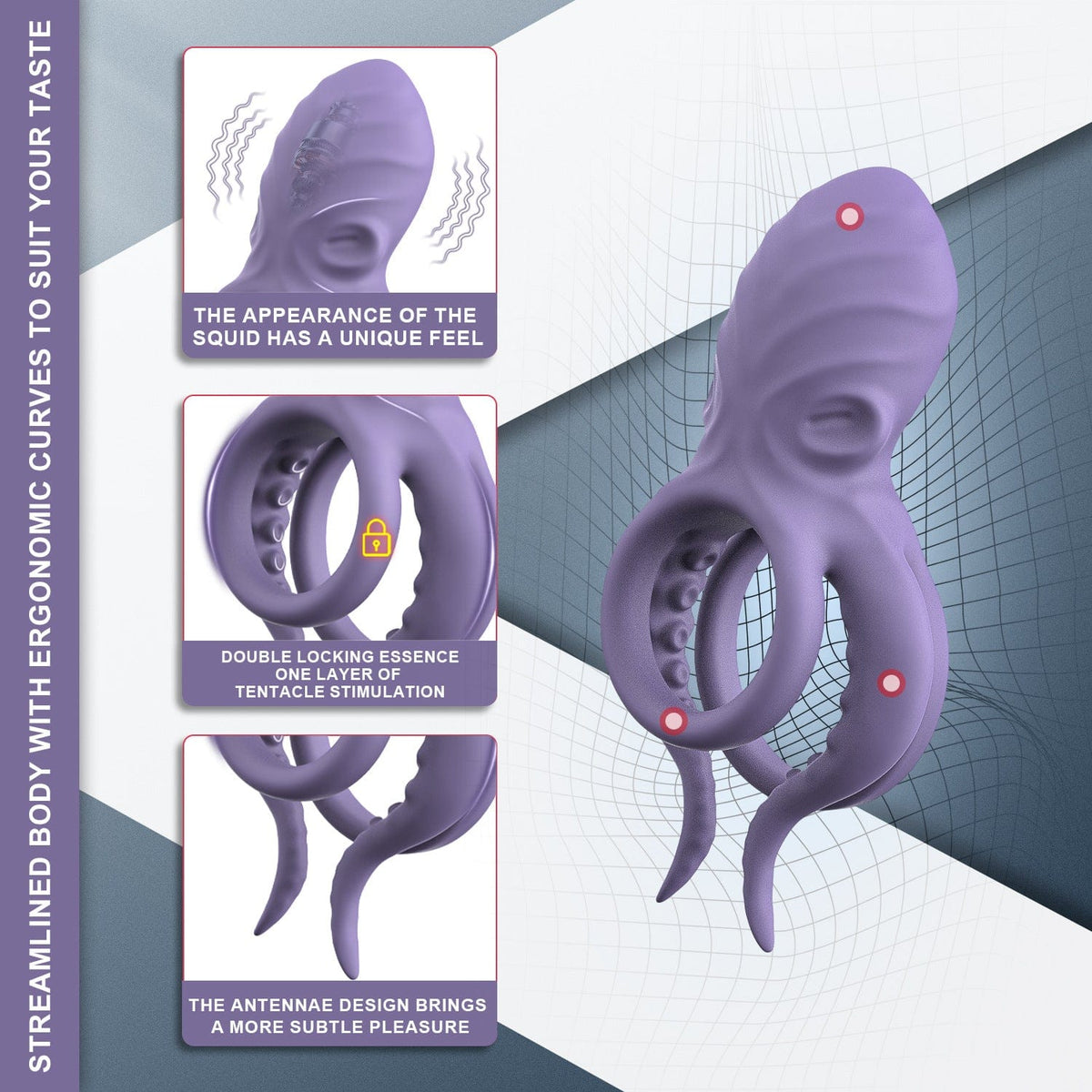 Octopus Lock Delayed Ejaculation Penis Ring Wireless APP