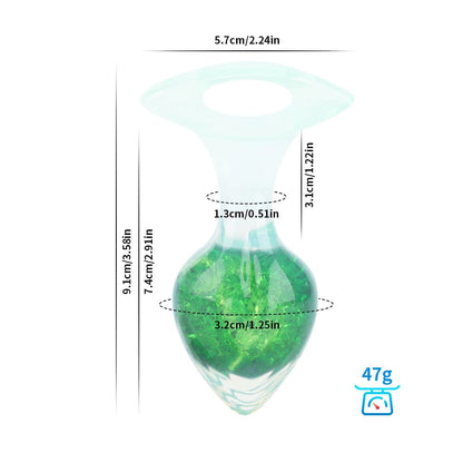 Quusvik Love-Shaped Crystal Butt Plug – Weighted Anal Plug for G-Spot & Prostate Stimulation, 3 Sizes, O-Ring Base, Liquid Silicone