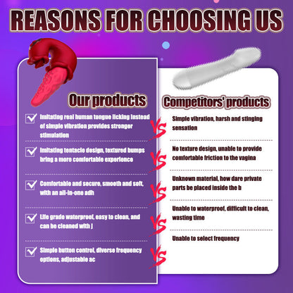 Quusvik - 3-in-1 Rose Muncher Octopus Tentacle G-Spot Vibrator | Swinging, Licking & Vibration