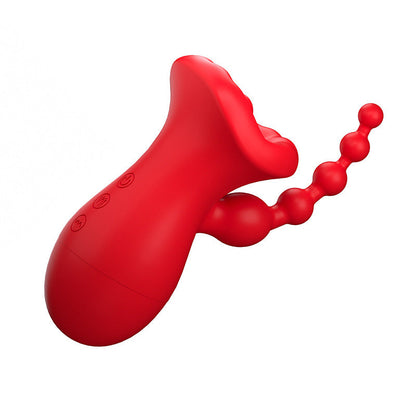 Quusvik Big Mouth Clitoral Suction & Anal Bead Vibrator – 10 Tongue Licking & Vibration Modes