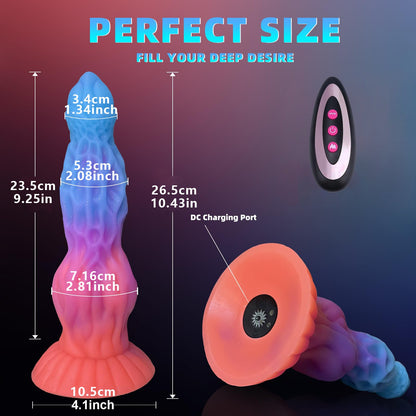 Quusvik 10,6" Luminous Dragon Dildo Vibrator – Ferngesteuertes Stoßen und Erhitzen 