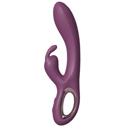 Quusvik 2-in-1 Rabbit Vibrator – 10 Vibration Modes, Dual Motors, Full Waterproof, Ergonomic Ring Handle (Rose Red/Purple)