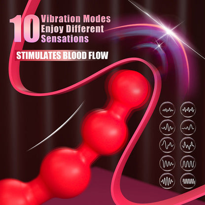 Quusvik Big Mouth Clitoral Suction & Anal Bead Vibrator – 10 Tongue Licking & Vibration Modes