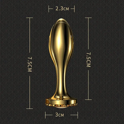 Quusvik rose anal plug in gold stainless steel for male and female0