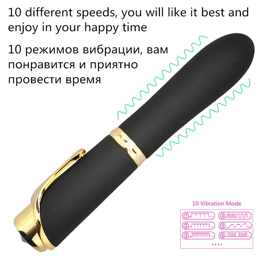 Quusvik - Massager 10 Speed Pen-shaped G-spot Vibrating Dildo Magic