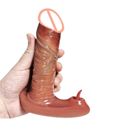 Wearable Thrusting Dildo Vibrator – Realistic G-Spot & Clit Massager with Heating, Tongue Lick & Remote Control