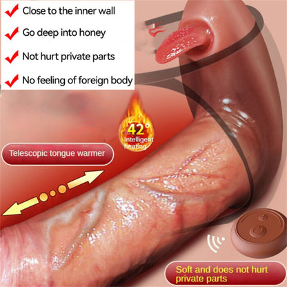 Wearable Thrusting Dildo Vibrator – Realistic G-Spot & Clit Massager with Heating, Tongue Lick & Remote Control