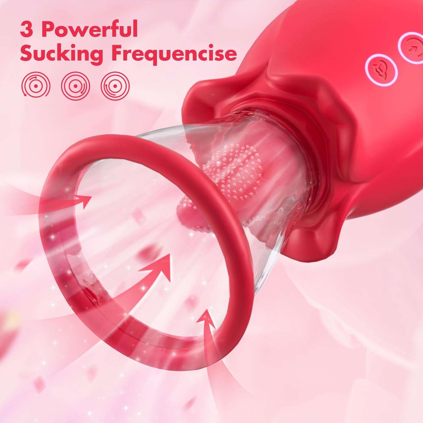 Quusvik - 3 in 1 Sucking &Licking Rose Vibrators