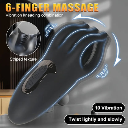 Quusvik Realistic Finger Kneading Penis Massager – 10-Speed Vibration & Glans Trainer