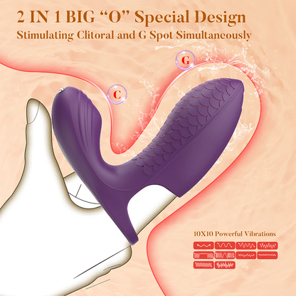 Upgraded 2-in-1 Double Vibration Finger Vibrator for G spot Clitoral Stimulation - Lurevibe