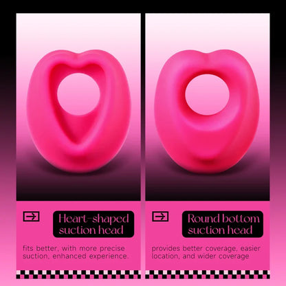Lockink - Pink Love-Shaped Wearable Clitoral Suction Vibrator with Remote Control