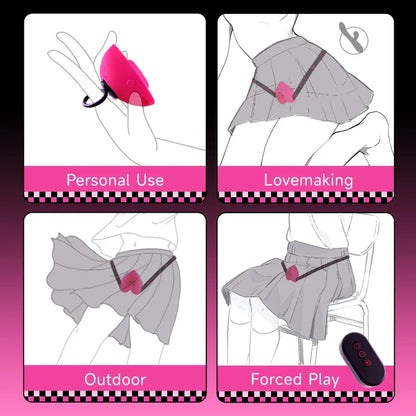 Lockink - Pink Love-Shaped Wearable Clitoral Suction Vibrator with Remote Control