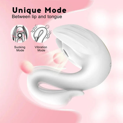 Swan Sucking Clitoral & Nipple Stimulation Vibrator – 10 Suction & Vibration Modes, USB Rechargeable, Waterproof