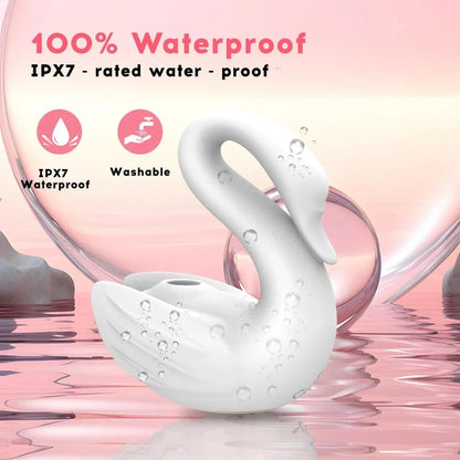 Swan Sucking Clitoral & Nipple Stimulation Vibrator – 10 Suction & Vibration Modes, USB Rechargeable, Waterproof