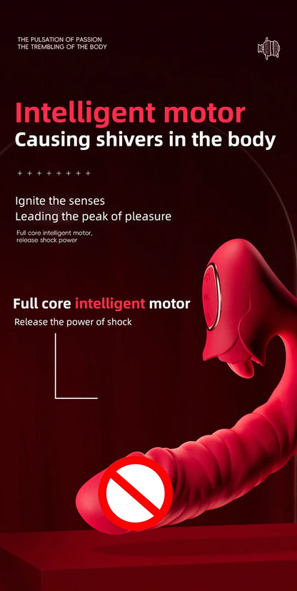 Quusvik Vibrator Women Simulated Rose Tongue Licking Clitoris Stimulator Powerful AV Vibrator Female Clit Sucker Adult Sex Toys