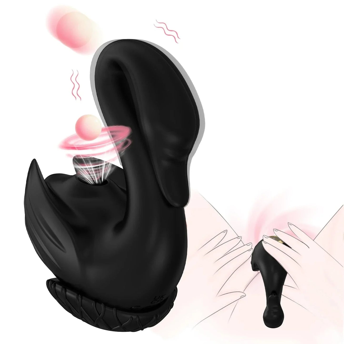 Swan Sucking Clitoral & Nipple Stimulation Vibrator – 10 Suction & Vibration Modes, USB Rechargeable, Waterproof