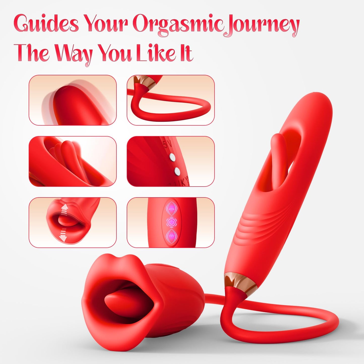 Quusvik - Rose Muncher Lip Tongue Suction Vibrator With Patting Dildo Vibrator