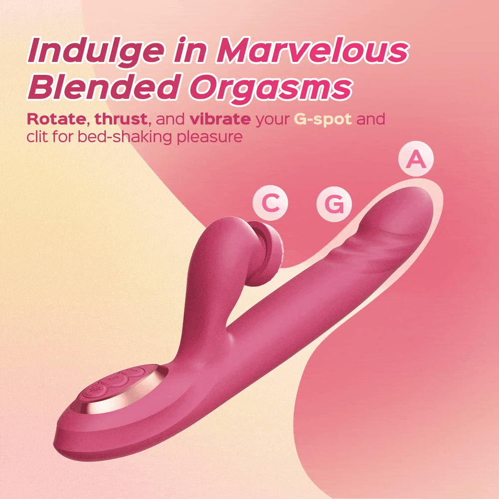 Quusvik Whirlwind G-Spot & Clitoral Vibrator – 3 Thrusting, 7 Vibration & 7 Rotation Modes, IPX6 Waterproof