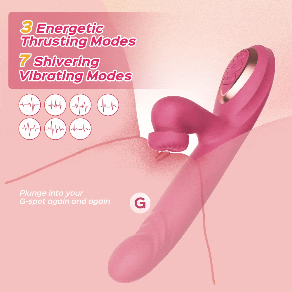 Quusvik Whirlwind G-Spot & Clitoral Vibrator – 3 Thrusting, 7 Vibration & 7 Rotation Modes, IPX6 Waterproof