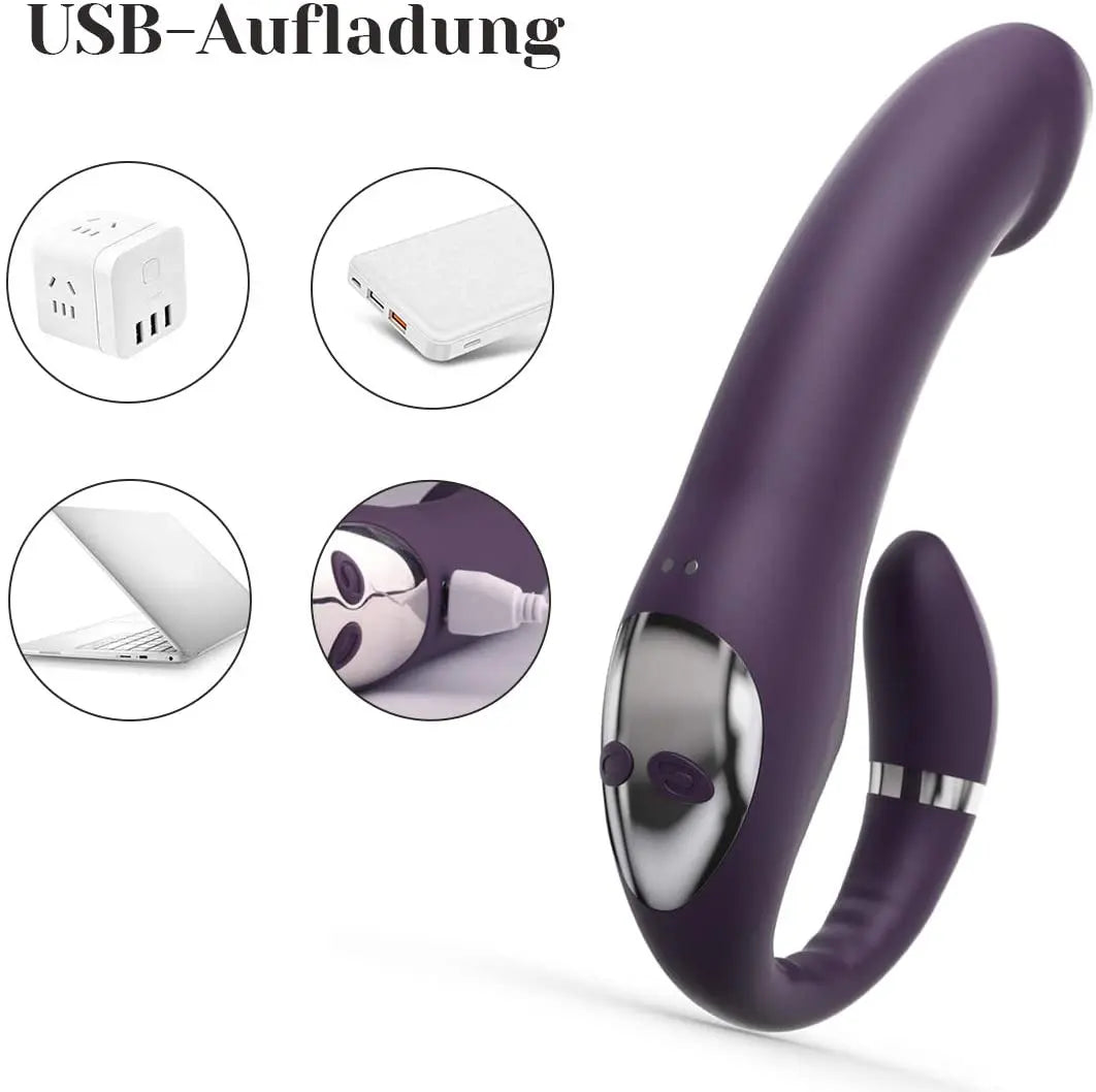 Quusvik-Magnetic Charging Dual Motor C-Type Button Vibrator Simulation Vibrator Female Masturbation Device - Quusvik