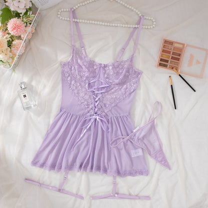 Three - point Hollow Lace Sexy Pure Desire Girl Emotional Gauze Skirt