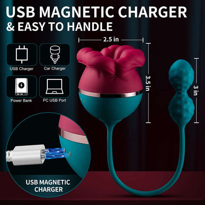 Quusvik - Big Mouth Vibrator 3 In1 Tongue Licking Suction G Spot Vibrator With Vibrating Dildo