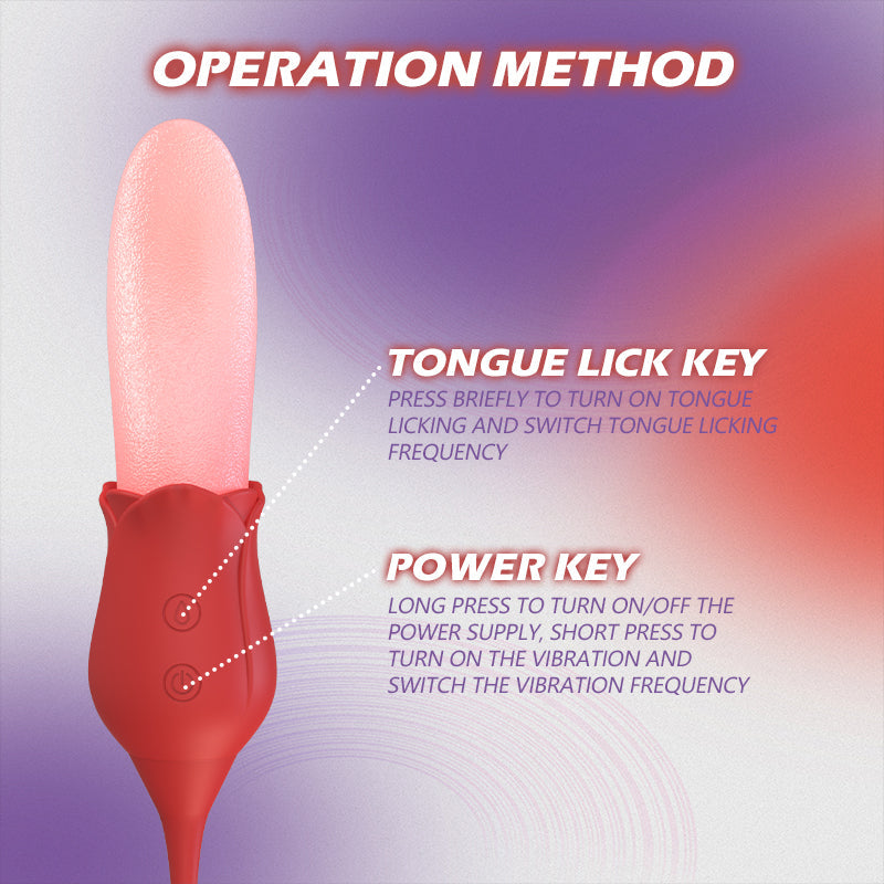 Quusvik - Mia 2-in-1 Upgraded Tongue-licking Rose Toy With Licking Bullet Vibrator