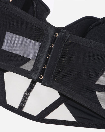 Push Up Mesh Hollow Bra and Thong Set