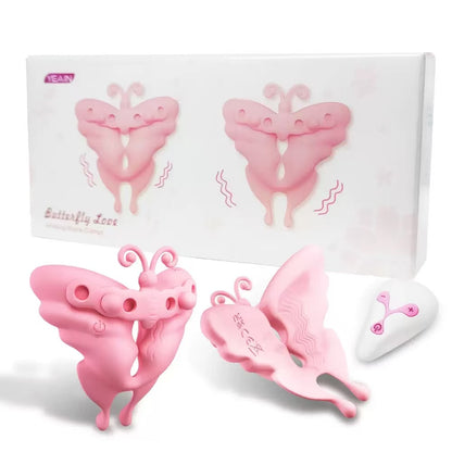 Quusvik Butterfly Wearable Nipple Clamp Vibrator – 12 Vibrations, Remote Control, IPX6 Waterproof, Adjustable Fit