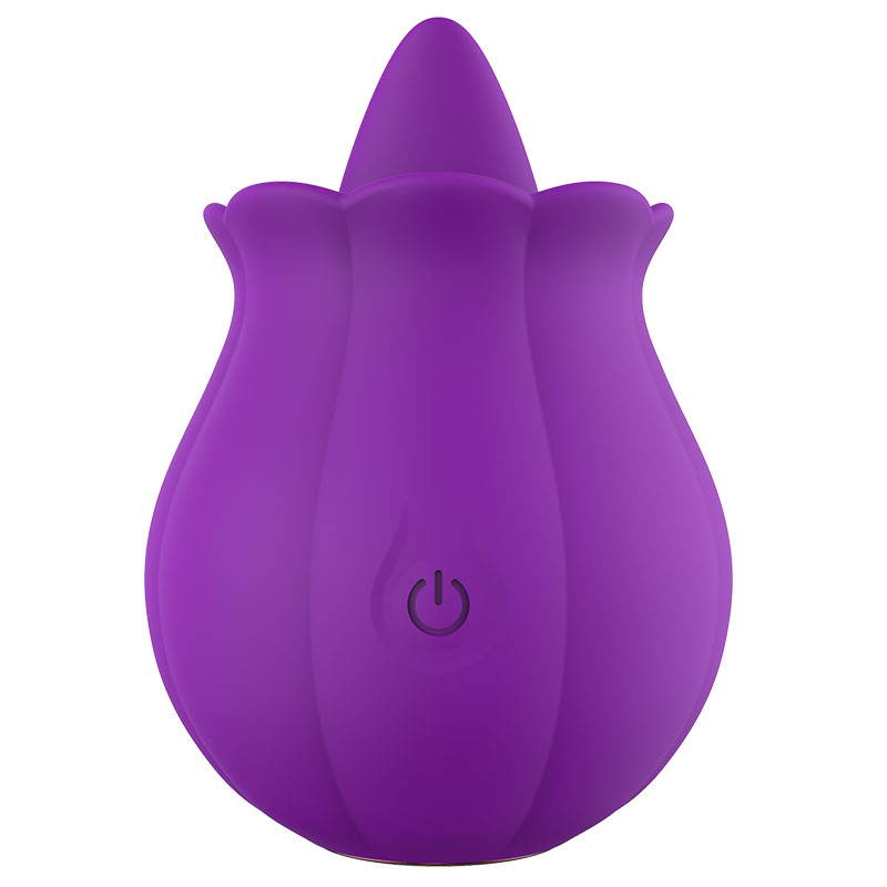 Quusvik -10 Speeds Vibrating Rose Shape Tongue Licking Vibrator For Women