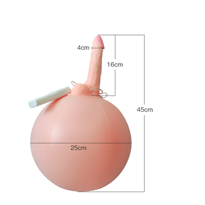 Quusvik - Bouncy Inflatable Sex Ball with Remote-Control Vibrating Realistic Dildo