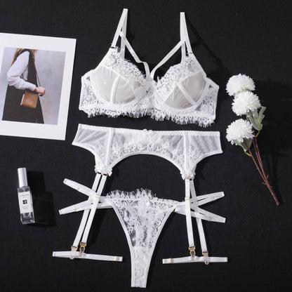 Mesh Stitching Lace Garter Sexy Lingerie Fun Suit