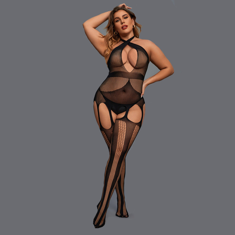 See-through Underwear Plus-Size Mesh Lingerie Sexy Erotic Bodysuit