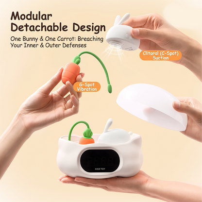 KISSTOY Sleepy Bunny Dual-Play Suction & Vibrating Egg Set