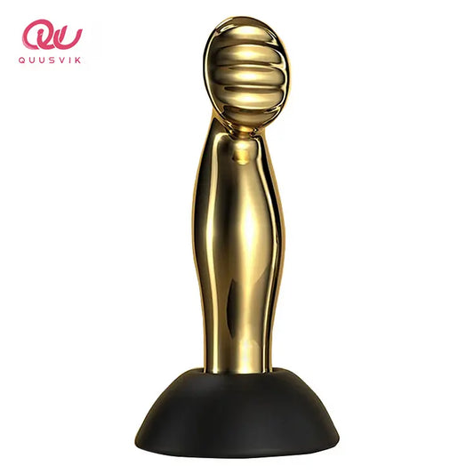 Quusvik wireless remote light deluxe gold-plated prostate massager masturbation stick butt plug anal plug3