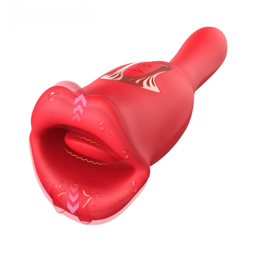 Quusvik - Rose Muncher Vibrator With Stick 10 Vibration Modes And 10 French Kissing Modes