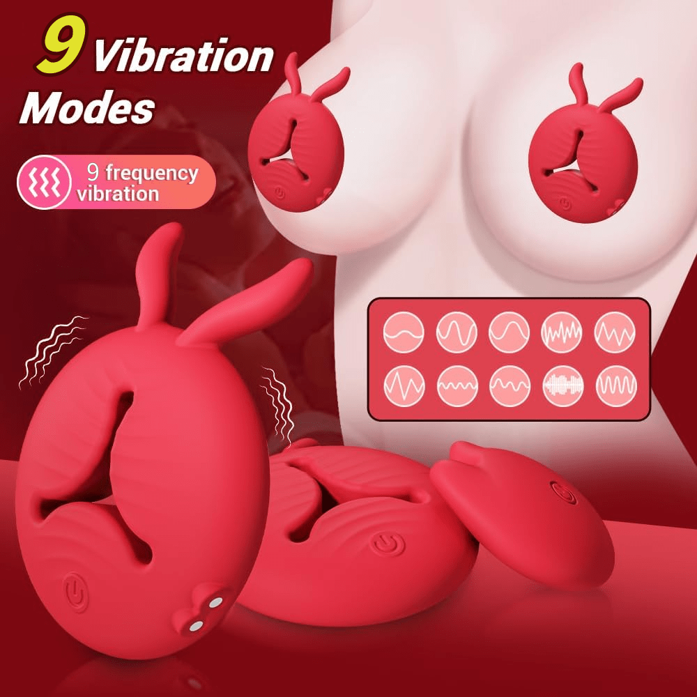 Quusvik Rabbit Vibrating Nipple Clamps - Smart App & Remote Control BDSM Toy