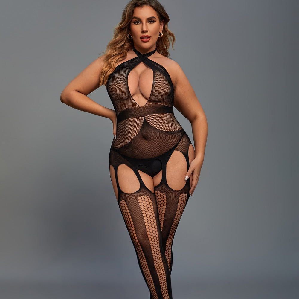 See-through Underwear Plus-Size Mesh Lingerie Sexy Erotic Bodysuit
