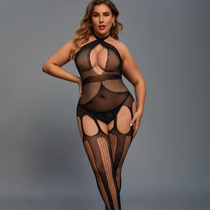See-through Underwear Plus-Size Mesh Lingerie Sexy Erotic Bodysuit