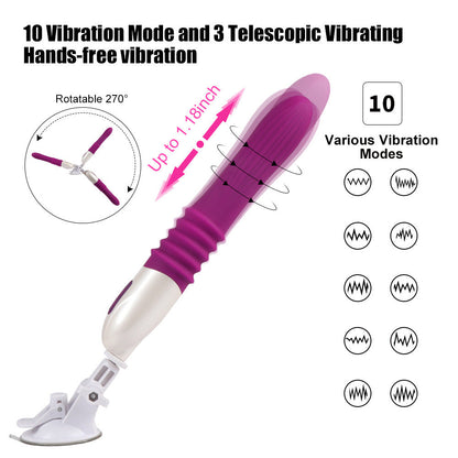 Quusvik -Telescopic Thrusting 10 Frequency Sex Machine for Female