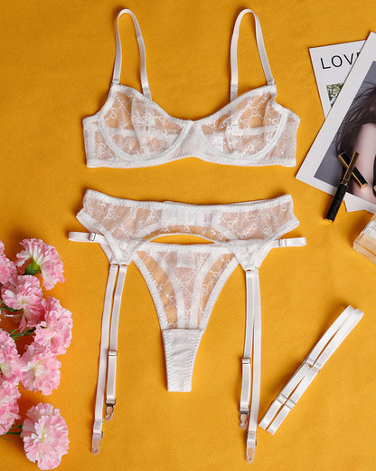 Elegant Chain Sheer Lace Lingerie Set