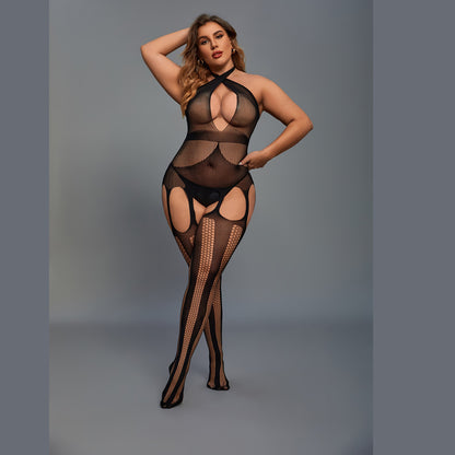 Open Crotch Free off See-through Hollow Sexy Sexy Bustiers & Teddies