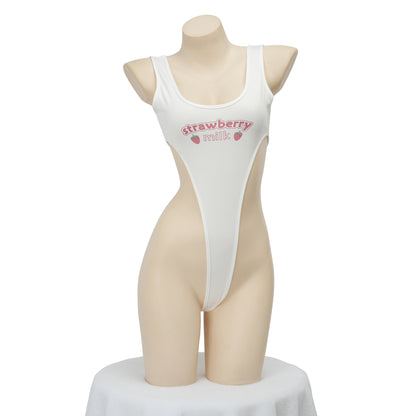 Sexy Strawberry Print High Fork Bikini Sexy Lingerie