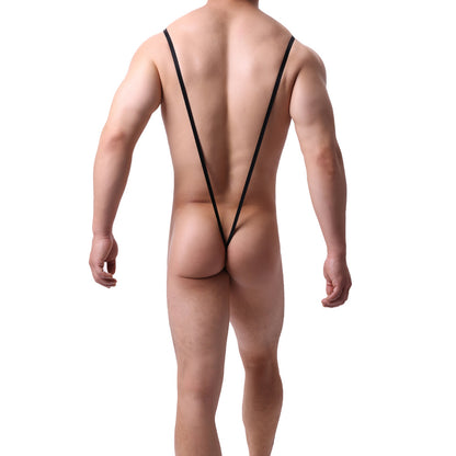 Sexy Leopard Adjustable Thong U-Shaped Pouch Panty for Men