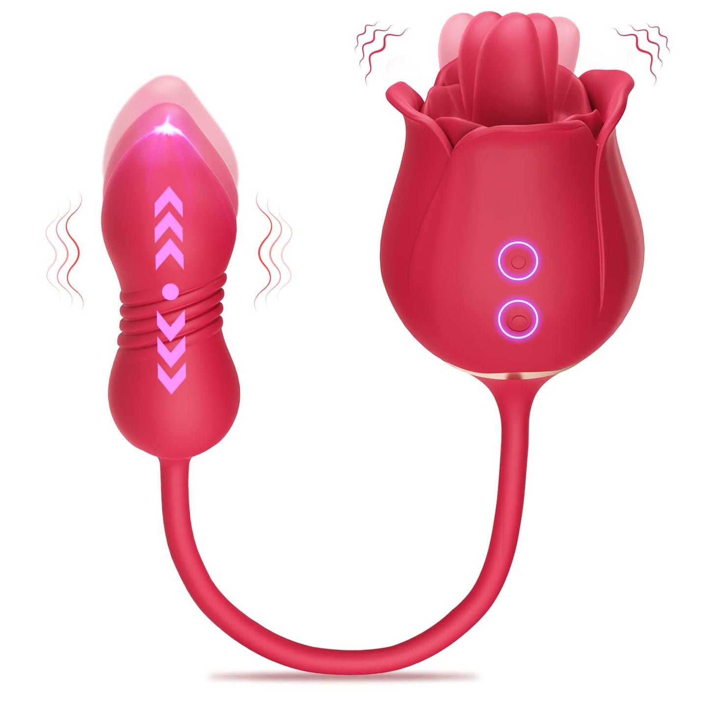 Quusvik - Rose Toy Vibrator Female Telescopic Egg Jumping  Tongue Licker Sex Toys