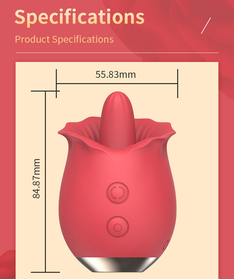 Quusvik - Powerful Rose Toy Vibrator With Tongue Licking Oral Nipple Clit Clitoris Stimulator