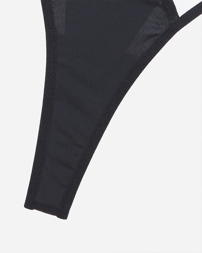 Push Up Mesh Hollow Bra and Thong Set