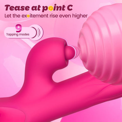 Quusvik 4-in-1 App-Controlled Vibrator – Clitoral Tapping, G-Spot Expansion, 9 Vibrations, IPX6 Waterproof