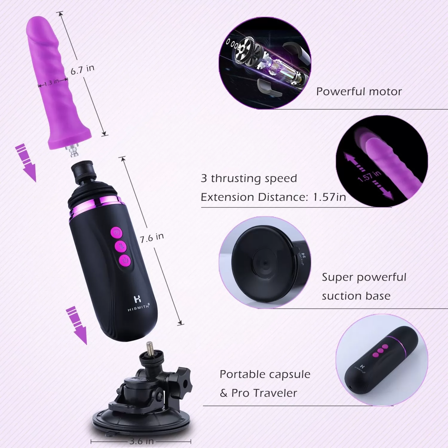 Hismith Capsule - Hand-Held Premium Sex Machine With KlicLok System