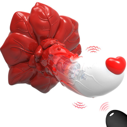 Rose Silicone Dildo – Cute Alien Anal Plug with Textured Design & Suction Cup